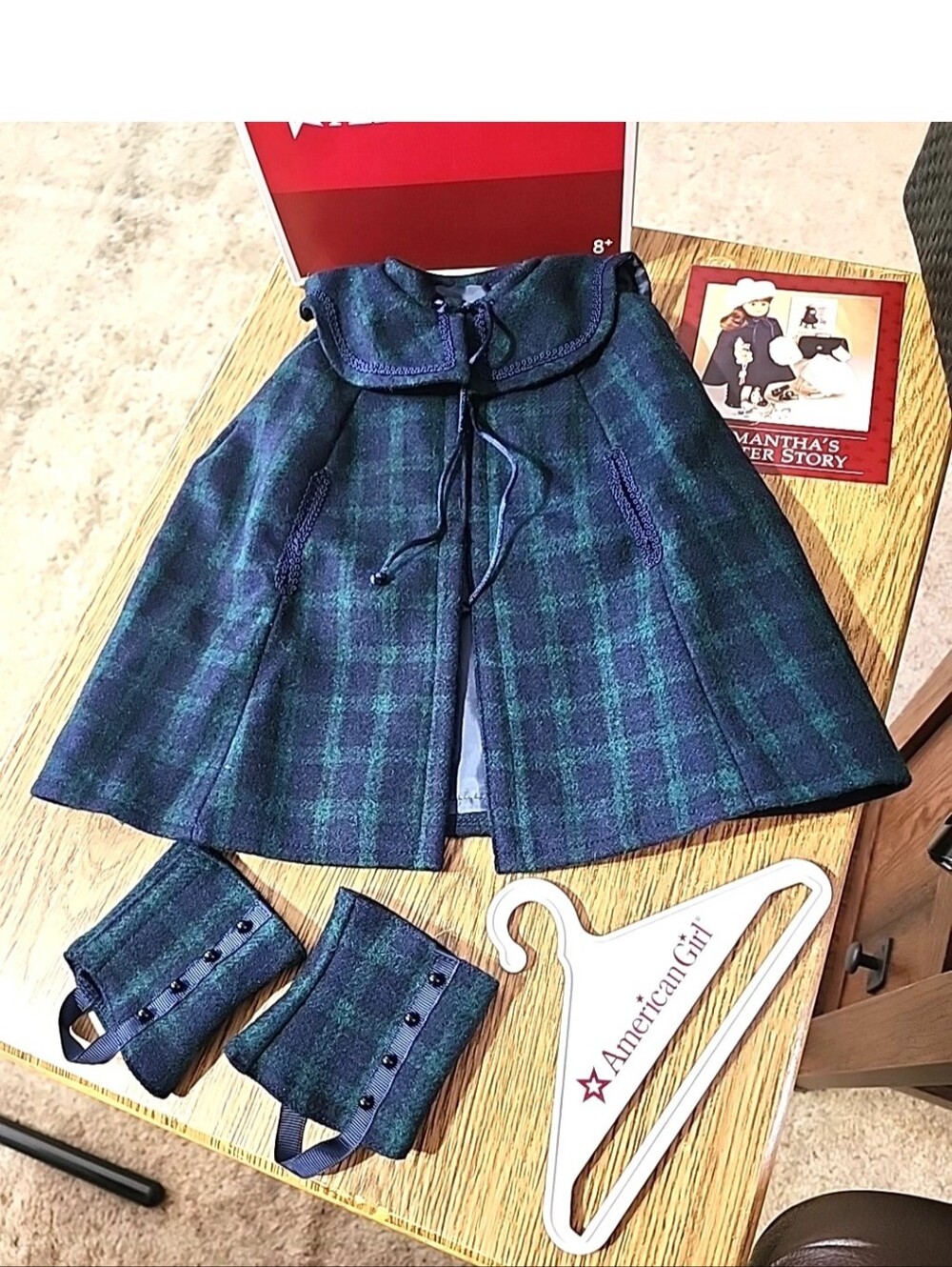 2009 Retired American Girl 18" Doll Samantha Plaid Cape & Gaiters Set New In Box